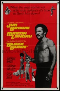 3b086 BLACK GUNN 1sh 1972 Jim Brown is dynamite, Martin Landau, Brenda Sykes