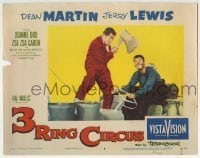 3c237 3 RING CIRCUS LC #8 1954 Dean Martin with giant axe over clown Jerry Lewis' head!