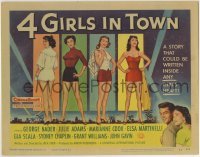 3c006 4 GIRLS IN TOWN TC 1956 art of sexy Julie Adams, Marianne Cook, Elsa Martinelli & Gia Scala!