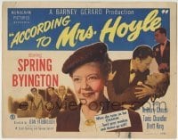 3c007 ACCORDING TO MRS HOYLE TC 1951 when Spring Byington turns on her charm, hard guys weaken!