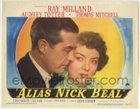 3c253 ALIAS NICK BEAL LC #4 1949 best close portrait of Ray Milland & Audrey Totter!