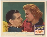 3c271 ANY NUMBER CAN PLAY LC #5 1949 Audrey Totter is blonde trouble for gambler Clark Gable!