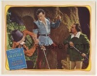 3c274 AS YOU LIKE IT LC #6 R1949 Sir Laurence Olivier fighting 2 men at once, William Shakespeare!