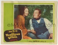 3c282 BARBARIAN & THE GEISHA LC #7 1958 John Wayne smiles at Eiko Ando, directed by John Huston!