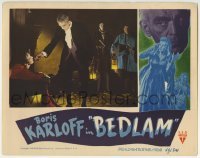 3c290 BEDLAM LC 1946 madman Boris Karloff scares Anna Lee by two men, produced by Val Lewton!