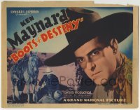 3c030 BOOTS OF DESTINY TC 1937 super c/u of cowboy Ken Maynard & kneeling by his horse Tarzan!