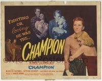 3c043 CHAMPION TC 1949 boxer Kirk Douglas with sexy Marilyn Maxwell, boxing classic!