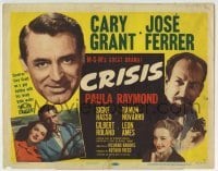 3c050 CRISIS TC 1950 great headshot of Cary Grant, plus Paula Raymond & Jose Ferrer!