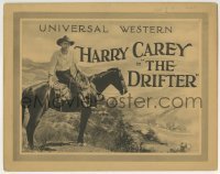 3c067 DRIFTER TC 1917 great portrait of cowboy Harry Carey on horse overlooking mountain valley!