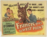 3c075 FRANCIS GOES TO WEST POINT TC 1952 Donald O'Connor & wacky talking mule at military academy!