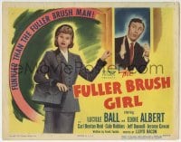 3c077 FULLER BRUSH GIRL TC 1950 saleswoman Lucille Ball knocking on Eddie Albert's door!