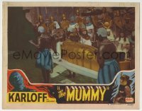 3c004 MUMMY LC #5 R1951 Boris Karloff watches Egyptians carrying golden sarcophagus!
