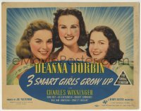 3c205 THREE SMART GIRLS GROW UP TC 1939 close portrait of Deanna Durbin, Nan Grey & Helen Parrish!