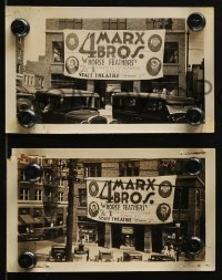 3d002 HORSE FEATHERS 6 2.75x4.5 photos 1932 The Marx Brothers, giant banner plus one on streetcar!