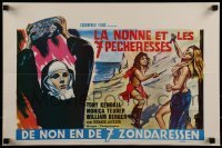 3f399 BIG BUST-OUT Belgian 1972 Vonetta McGee, wild artwork of nun, girls in knife fight!