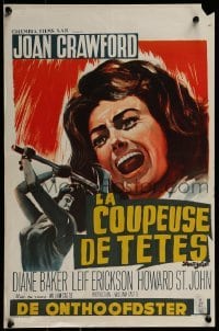 3f468 STRAIT-JACKET Belgian 1964 art of crazy ax murderer Joan Crawford, directed by William Castle
