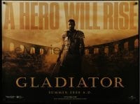 3f184 GLADIATOR teaser DS British quad 2000 Russell Crowe in Ancient Rome, directed by Ridley Scott!