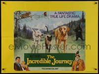 3f191 INCREDIBLE JOURNEY British quad R1970s Disney, art of Bull Terrier, Siamese cat & Labrador!