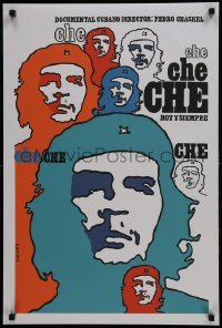 3f335 CHE HOY Y SIEMPRE Cuban silkscreen R1990s Niko art of revolutionary Che Guevara!