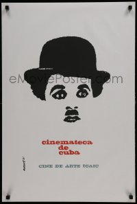 3f337 CINEMATECA DE CUBA Cuban silkscreen R1990s ICAIC, Rafael Morante art of Charlie Chaplin!