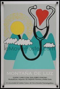 3f370 MONTANA DE LUZ Cuban silkscreen 2005 cool art of stethoscope over mountains by Villaverde!