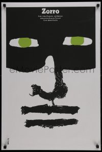 3f393 ZORRO Cuban R1990s art of masked hero Alain Delon by Eduardo Munoz Bachs!