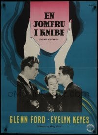3f235 MATING OF MILLIE Danish 1950 Glenn Ford, Evelyn Keyes in title role, Ron Randall!