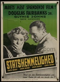 3f254 STATE SECRET Danish 1950 Douglas Fairbanks Jr. & Glynis Johns in The Great Man-Hunt!