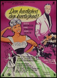 3f258 THIS HAPPY FEELING Danish 1959 Debbie Reynolds, Curt Jurgens, Saxon, a spicy look at love!