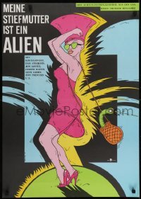 3f089 MY STEPMOTHER IS AN ALIEN East German 23x32 1990 wacky artwork of Kim Basinger by Labowski!