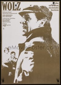 3f099 WOLZ - LIFE & ILLUSION OF A GERMAN ANARCHIST style A East German 23x32 1974 cool art of cast!