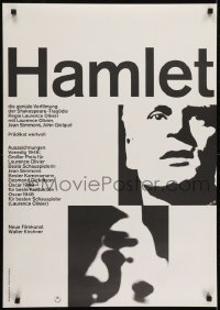 3f743 HAMLET German R1960s Laurence Olivier in William Shakespeare classic, Wolfgang Schmidt art!