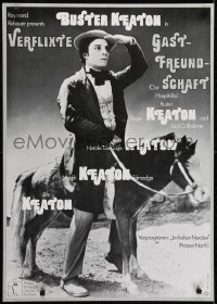 3f771 OUR HOSPITALITY/FROZEN NORTH German 1970s great image of Buster Keaton riding on a mule!