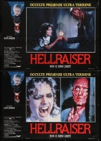 3f125 HELLRAISER group of 4 Italian 19x26 pbustas 1987 Clive Barker horror, great images of Pinhead!