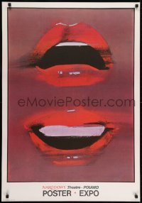 3f960 NARODOWY THEATRE POSTER EXPO exhibition Polish 26x38 1981 art of mouths by Waldemar Swierzy!