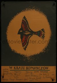 3f829 COMANCHEROS Polish 23x33 1965 John Wayne, directed by Michael Curtiz, Flisak art of bird!