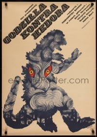 3f846 GODZILLA VS. THE SMOG MONSTER Polish 23x32 1973 Gojira tai Hedora, Bobrowski art of monster!