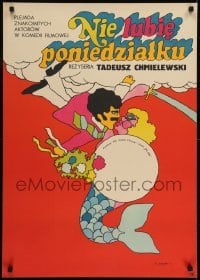 3f879 NIE LUBIE PONIEDZIALKU Polish 23x32 1971 Tadeusz Chmielewski, Zbikowski art of mermaid!
