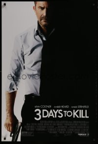 3g052 3 DAYS TO KILL advance DS 1sh 2014 image of Kevin Costner as dying Secret Service agent!