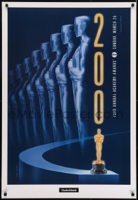 3g055 73RD ANNUAL ACADEMY AWARDS 1sh 2001 cool Swart design & image of Oscar, Charles Schwab!
