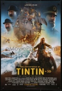 3g061 ADVENTURES OF TINTIN int'l advance DS 1sh 2011 Spielberg's CGI version of the Belgian comic!