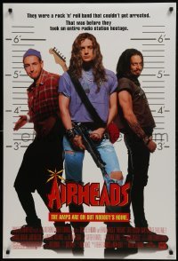 3g066 AIRHEADS style B DS 1sh 1994 rockers Adam Sandler, Brendan Fraser & Steve Buscemi!
