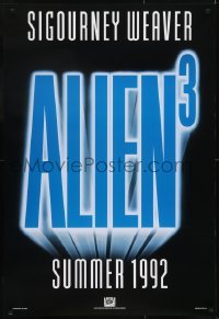 3g071 ALIEN 3 int'l teaser DS 1sh 1992 Sigourney Weaver, 3 times the danger, different design!