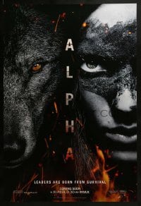 3g084 ALPHA teaser DS 1sh 2018 nature image, wolf, leaders are born from survival, textured!