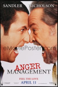 3g097 ANGER MANAGEMENT teaser DS 1sh 2003 Adam Sandler & Jack Nicholson face off!