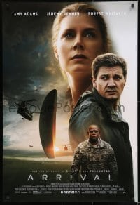 3g108 ARRIVAL advance DS 1sh 2016 Amy Adams, Jeremy Renner, Forest Whitaker, great sci-fi image!