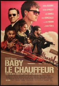 3g121 BABY DRIVER int'l French language advance DS 1sh 2017 Ansel Elgort, artwork by Rory Kurtz!