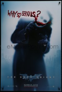 3g249 DARK KNIGHT teaser DS 1sh 2008 Heath Ledger as the Joker, why so serious?