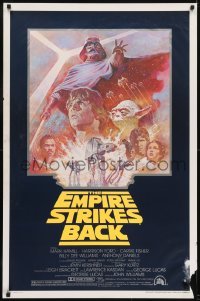 3g010 EMPIRE STRIKES BACK studio style 1sh R1981 George Lucas sci-fi classic, artwork by Tom Jung!