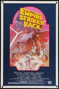 3g011 EMPIRE STRIKES BACK studio style 1sh R1982 George Lucas sci-fi classic, cool artwork by Tom Jung!